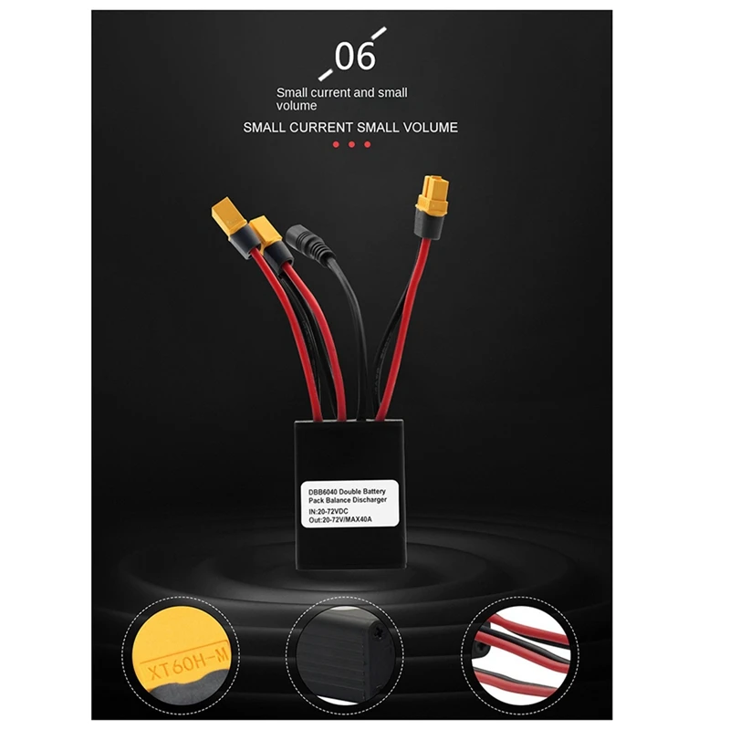 Convertitore di scarica doppia batteria per bici elettrica 20V‐72V 40A Adattatore per modulo parallelo a doppia batteria per motore E-Bike