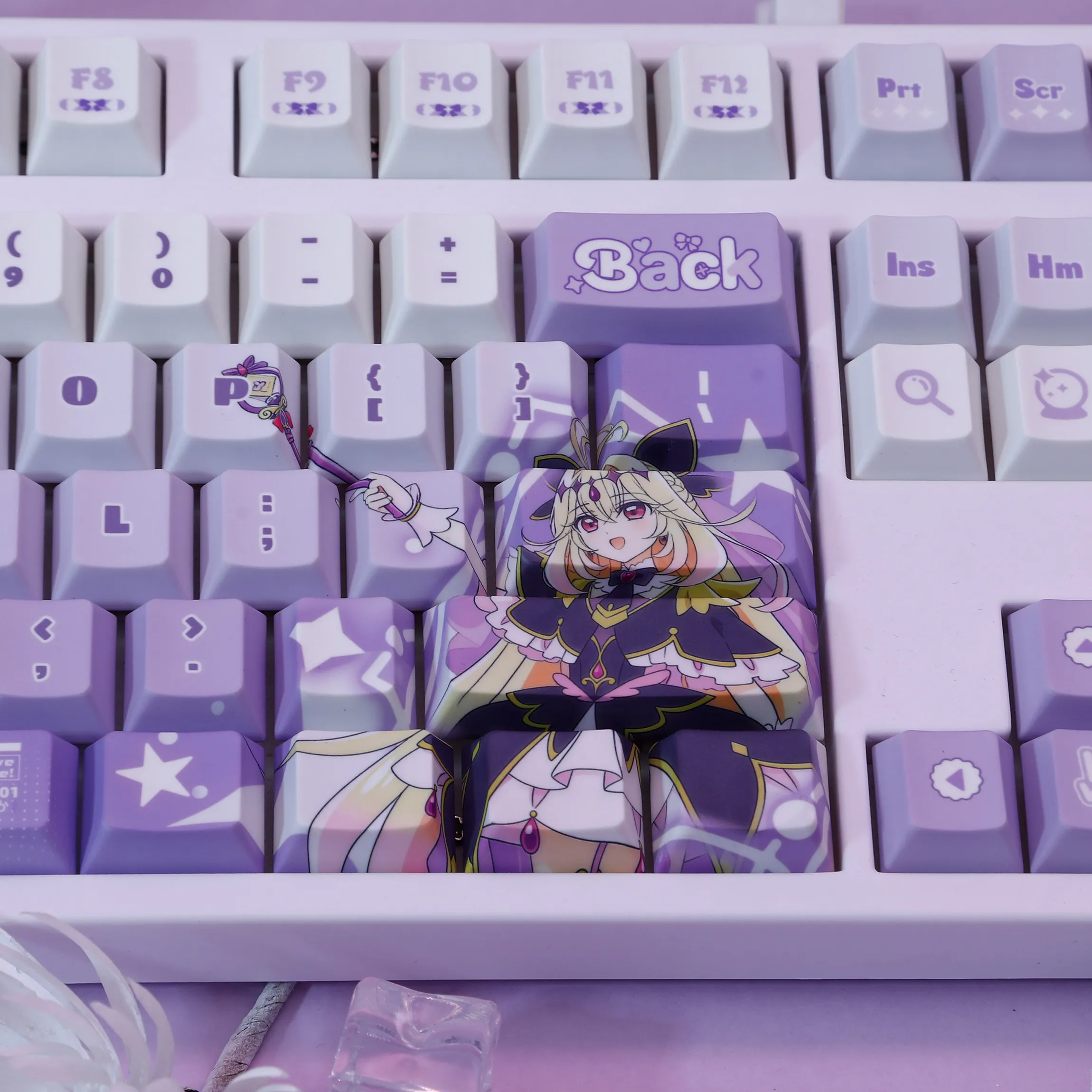 120 KEYS るるかちゃん Detective Beauty of Light Girl Moria Ruruka Keycap PBT Animation Side Engraving Transparent Keyboard