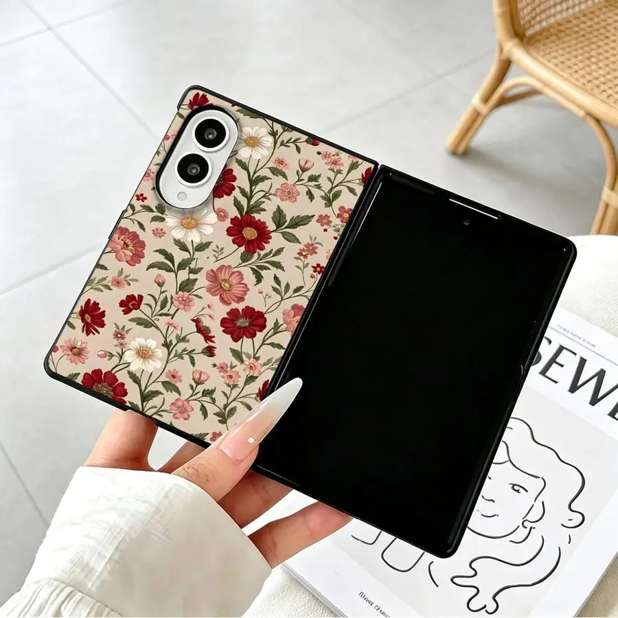Luxury Phone Cover Case for Samsung Galaxy Z Fold 8 ZFold Wide Z Fold8 Wide ZFold8 Tiny Mixed Floral Pattern