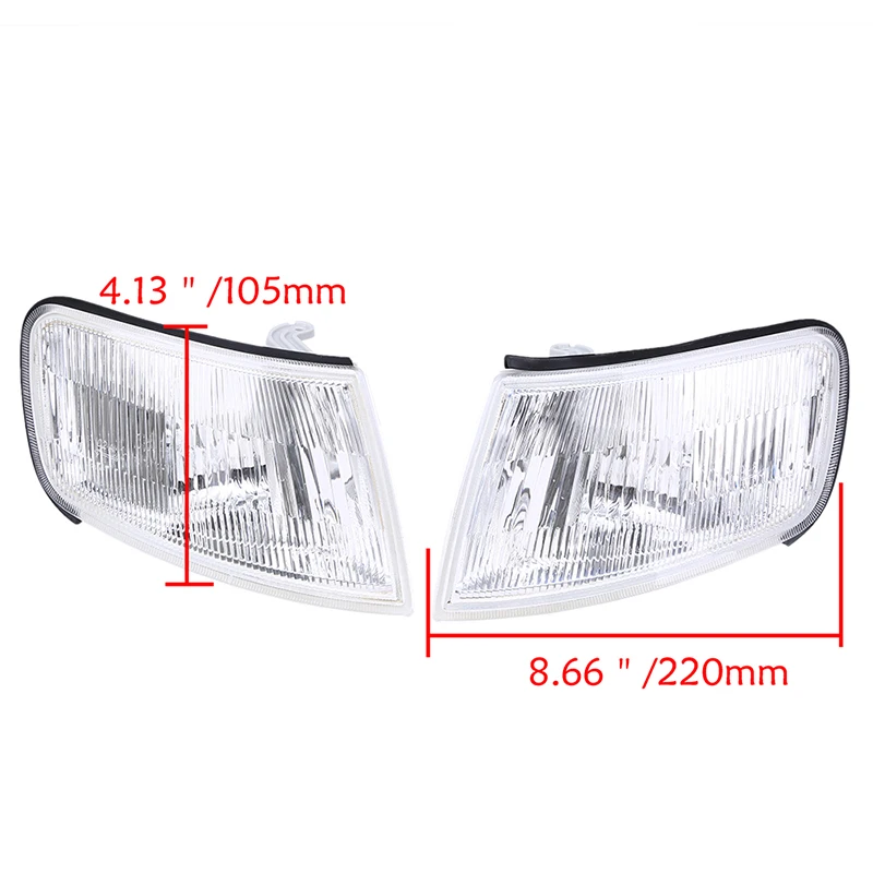 Fit For Honda Accord 1993 1994 1995 1996 1997 1998 Front Bumper Turn Signal Light  Corner Lamp Housing Clear Lens Left & Right