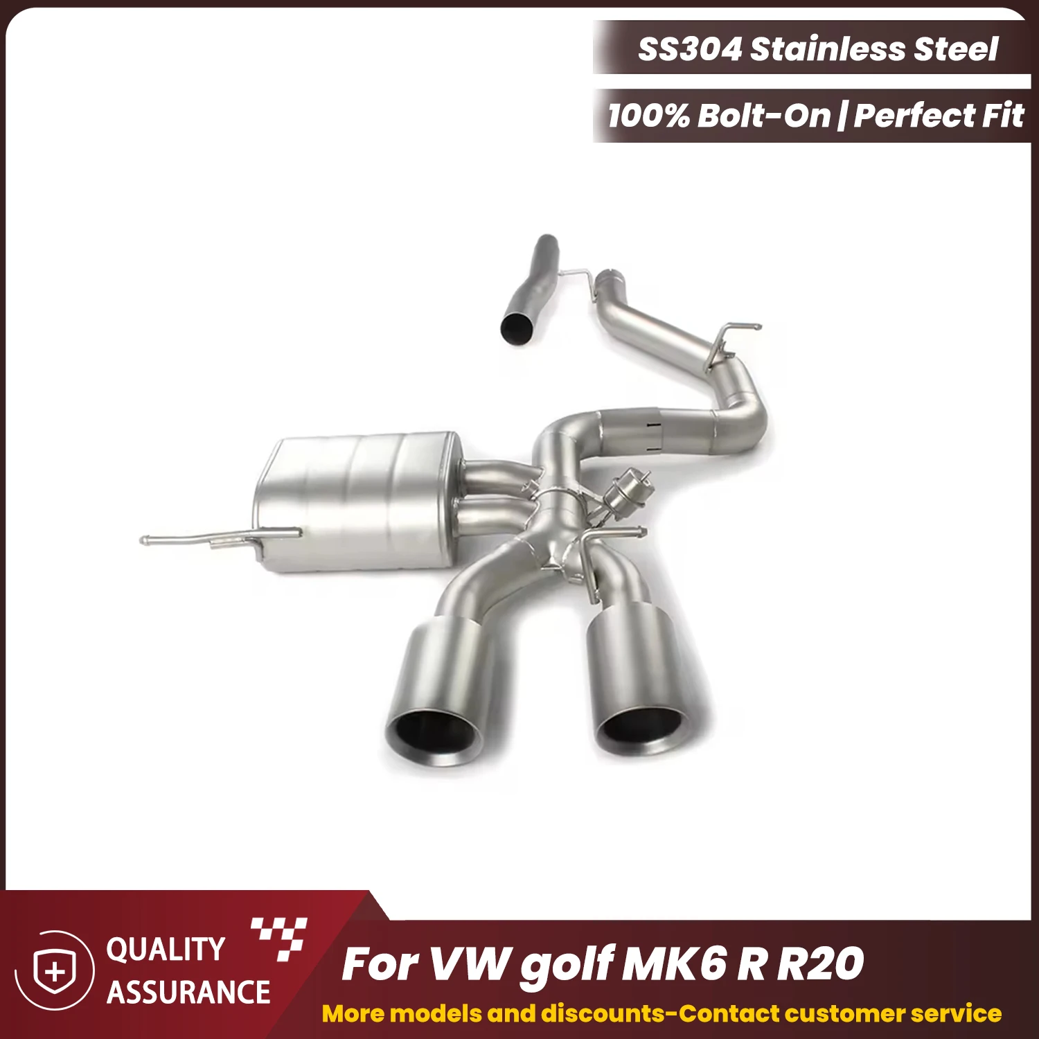 

ECCF Valvetronic Catback Exhaust For VW golf MK6 R R20 Aggressive Exhaust Sound Performance Upgrade Easy Installation