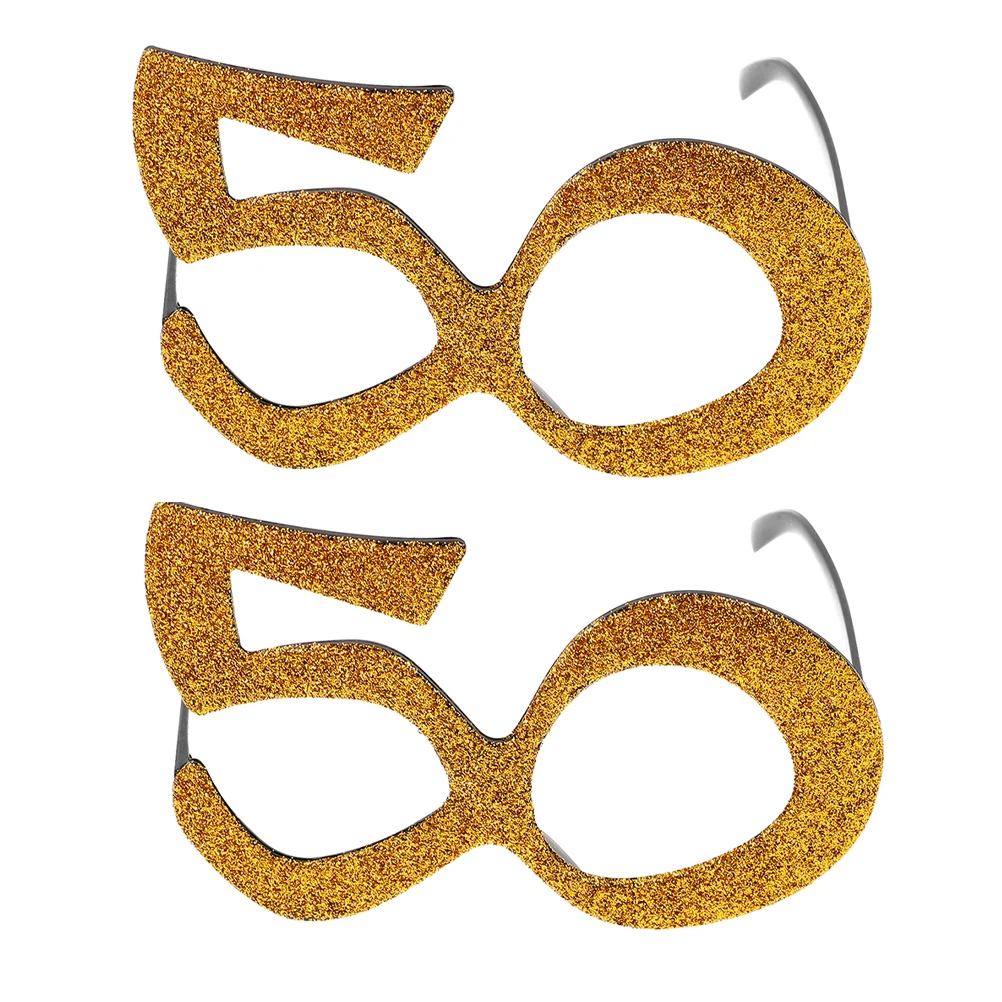 

2pcs Glitter Birthday Sunglasses Number Shaped Eyewear Props For Adults Anniversary Celebration Photo Booth Reusable Novelty