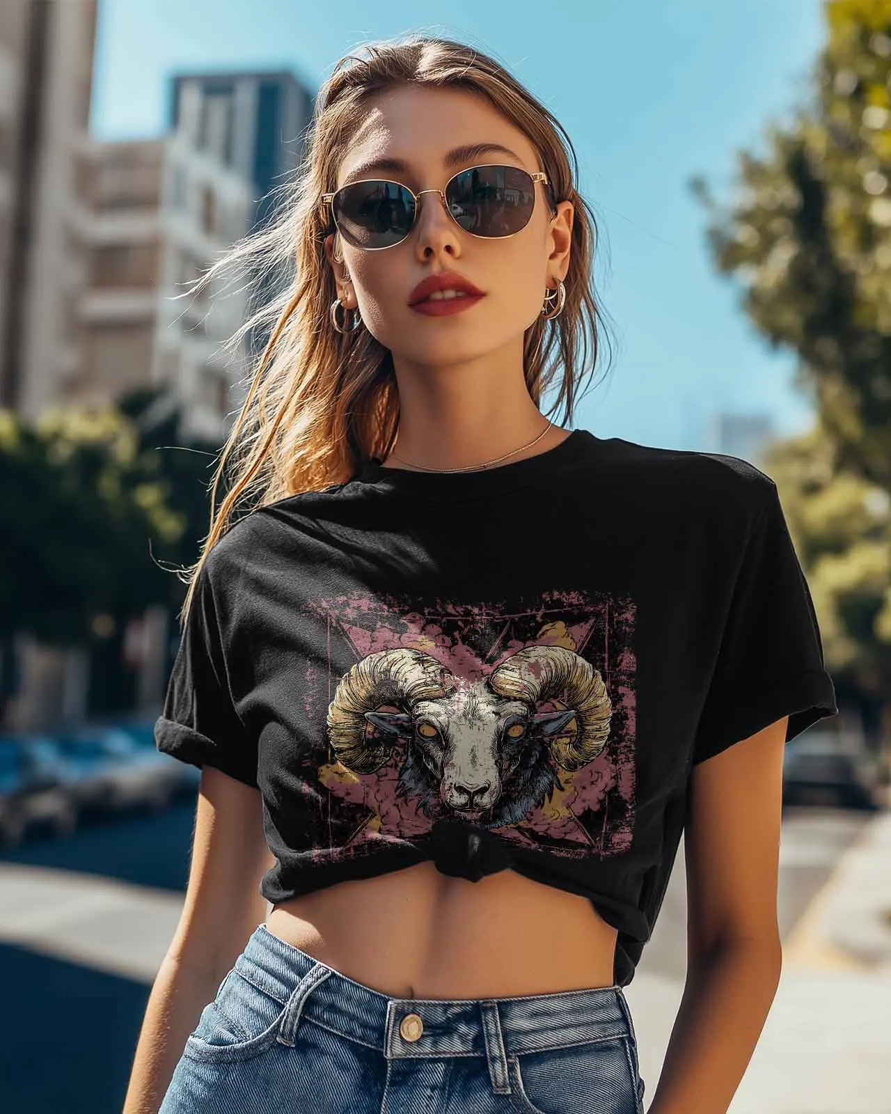 Cartoon Street Art Graffiti owca T-Shirt kochanek prezent bluza koszulka fitness z krótkim rękawem O-neck odzież topy