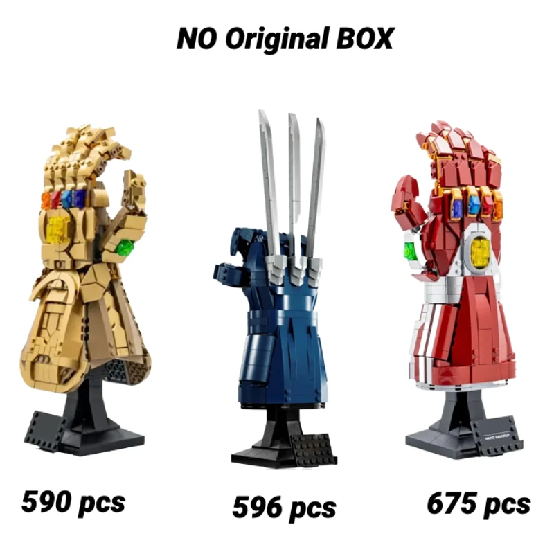 76250 76223 76191 Wolverine's Claws Iron Man Super Heroes Building Blocks Bricks Gloves Ornament Toys Children Gifts Compatible