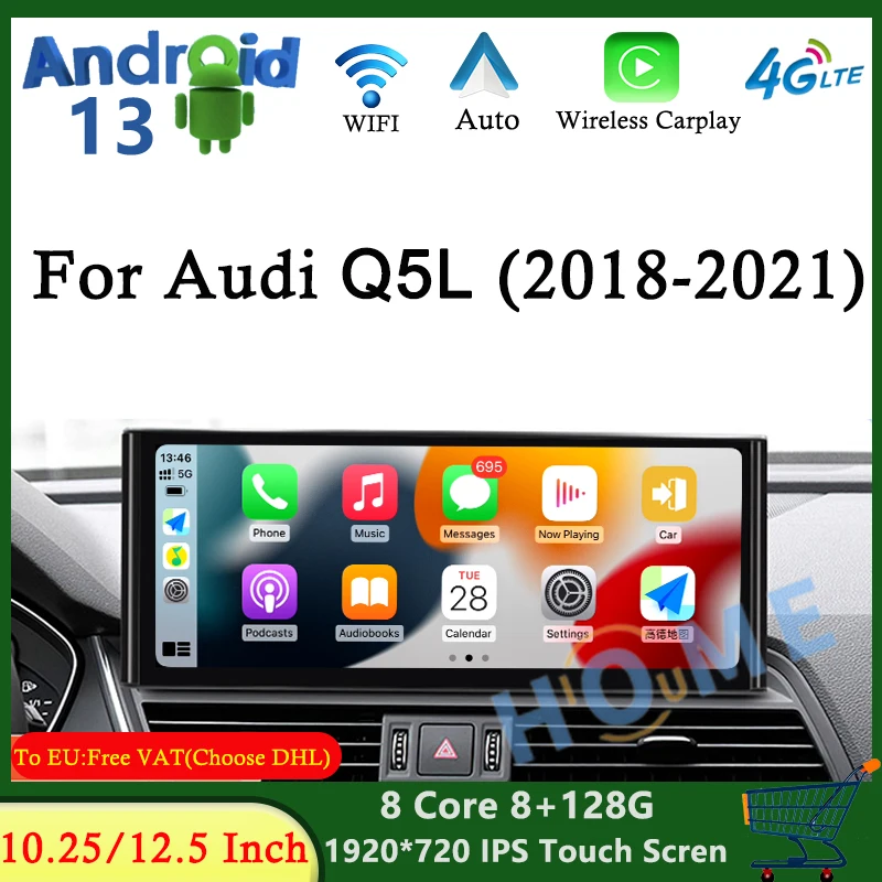 

Factory Price Car Multimedia Player For Audi Q5 Q5L 2018 - 2021 Android 13 8+128G GPS Navigation Radio CarPlay Video Stereo Auto