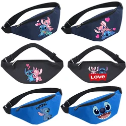 Children Girl Disney Stitch Waist Bag Hip Sack Cartoon Fanny Pack Women Man Zipper Sport Chest Bag Messenger Crossbody Bag Gifts