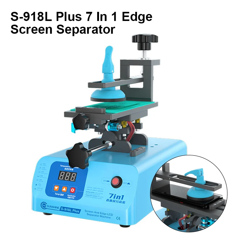 

SUNSHINE S-918L Plus Multifunction Flat Edge Screen Separation Machine for Mobile Phone Repair 360° Rotating Frame Removal Tool