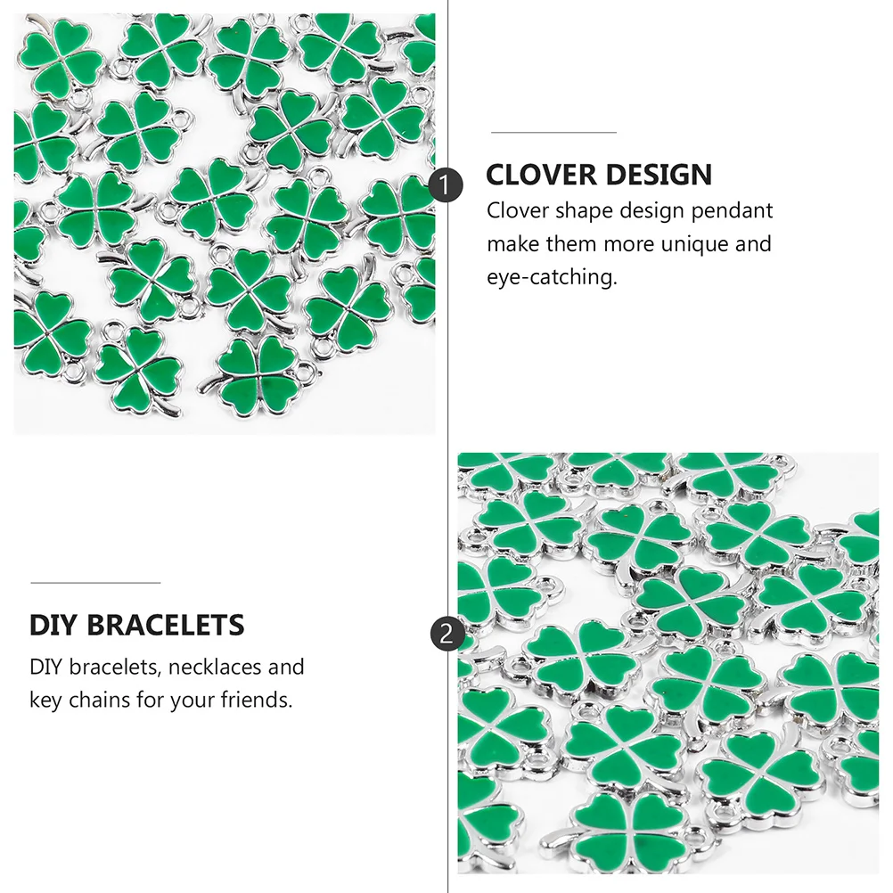 

50 Pcs Shamrock Party Favor Pendant DIY Accessory Shamrocks Hanging Adornment Ornament Prop
