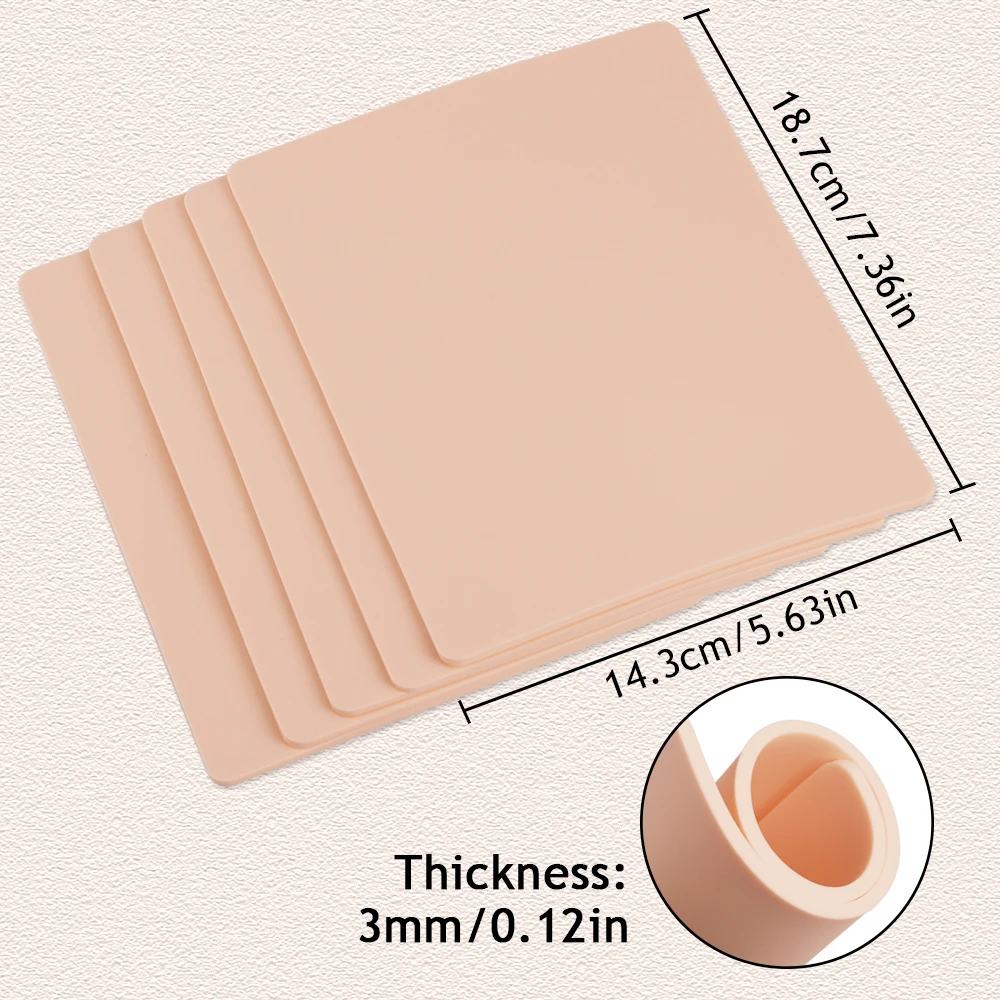15/10/8/5/1 قطعة الوشم ممارسة الجلد 3 مللي متر سيليكون الجلد وهمية على الوجهين ل تجميل دائم التدريب توريد الوشم التبعي