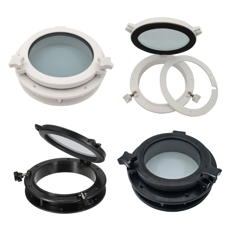 Waterproof Round Porthole Portlight ABS Quick Installation 4mm Tempered Glass for Boat Yacht Applications