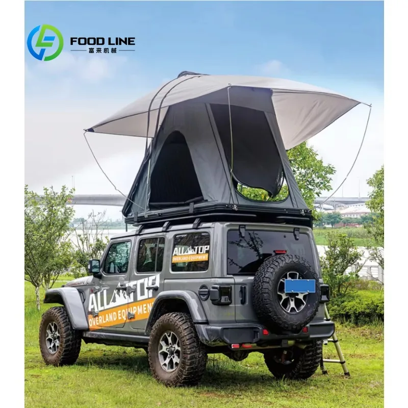 aluminum hard‑shell suv rooftop tent quick auto‑open four‑season with ladder for off‑road wilderness camping deployment