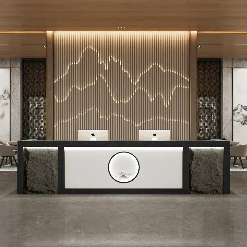 Checkout Reception Desks Restaurant Service Counter Podium Church Wooden Reception Desks Modern Bancone Salon Furniture
