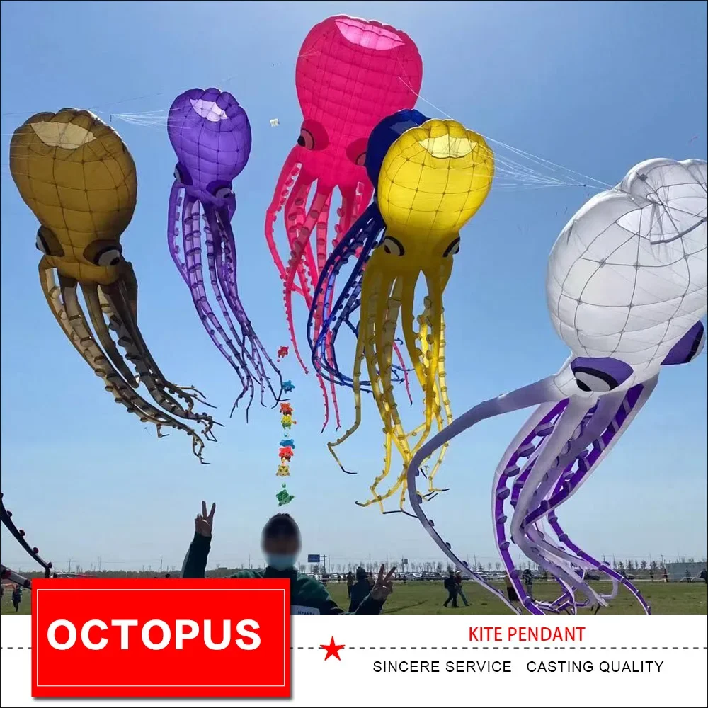 20m Octopus Kite Soft Inflatable Pendant for Adults High Quality Ripstop Nylon Animal Octopus Kite Line Laundry