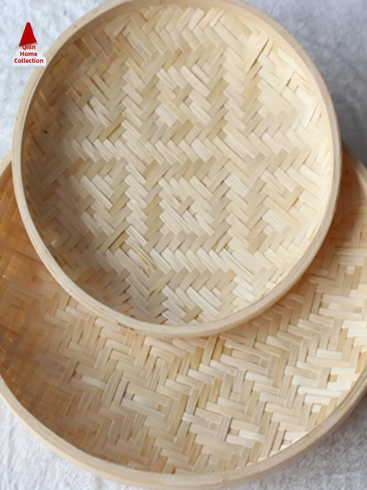 

Rattan Woven round Storage Basket Bread Basket Fruit Candy Basket Serving Plate Bamboo Products Korean Sle Home Storage Tools