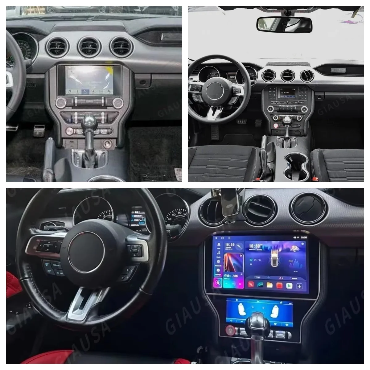 

Автомобильный радиоприемник с экраном переменного тока 11,5 дюйма + 6,86 дюйма для Ford Mustang 2015-2020 GPS-мультимедийный плеер, головное устройство DSP Carplay GPS-навигация