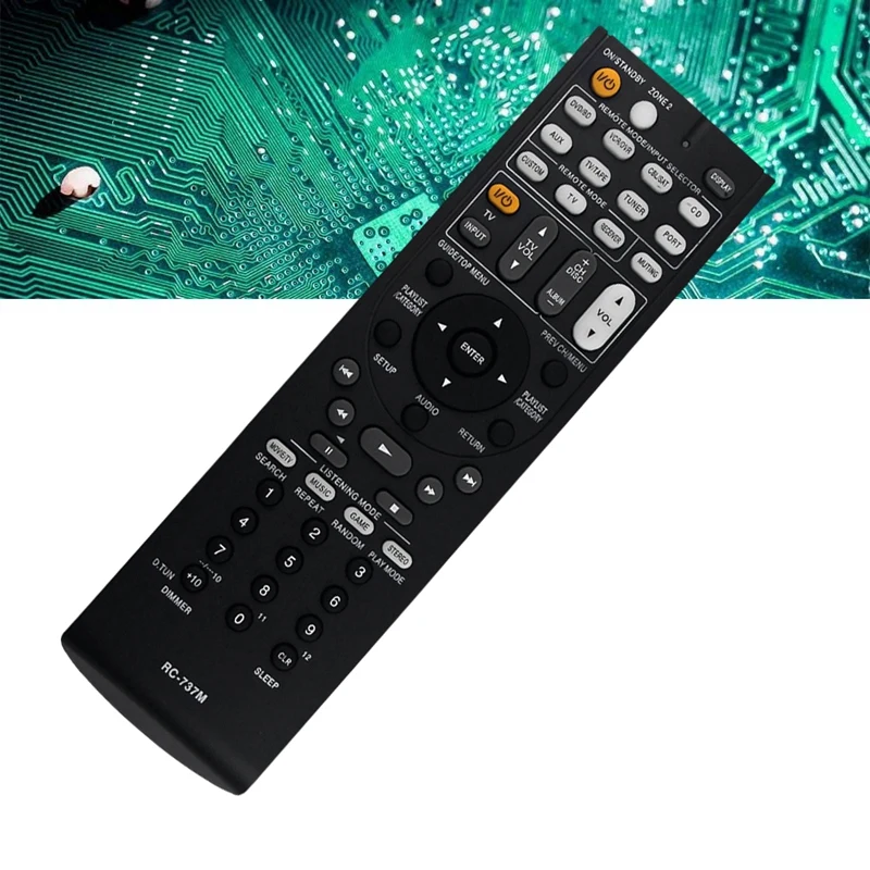 1ชิ้นเปลี่ยนรีโมทคอนโทรลเปลี่ยน RC-737M รีโมทคอนโทรลสำหรับ Onkyo สีดำ