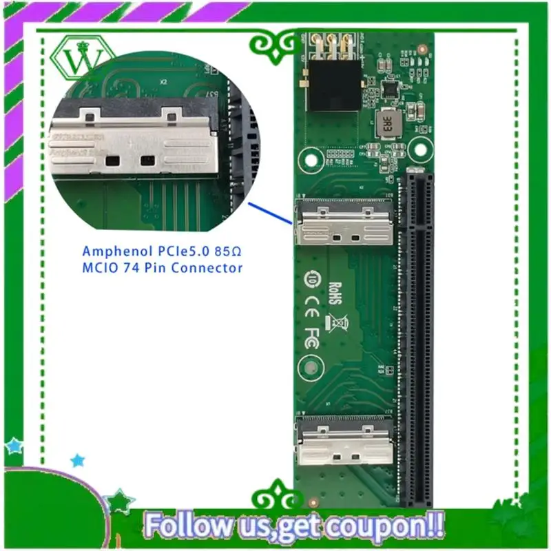 

Reliable-2X MCIO X8 To Pcie5.0 X16 Slot Riser XIC 0516PE