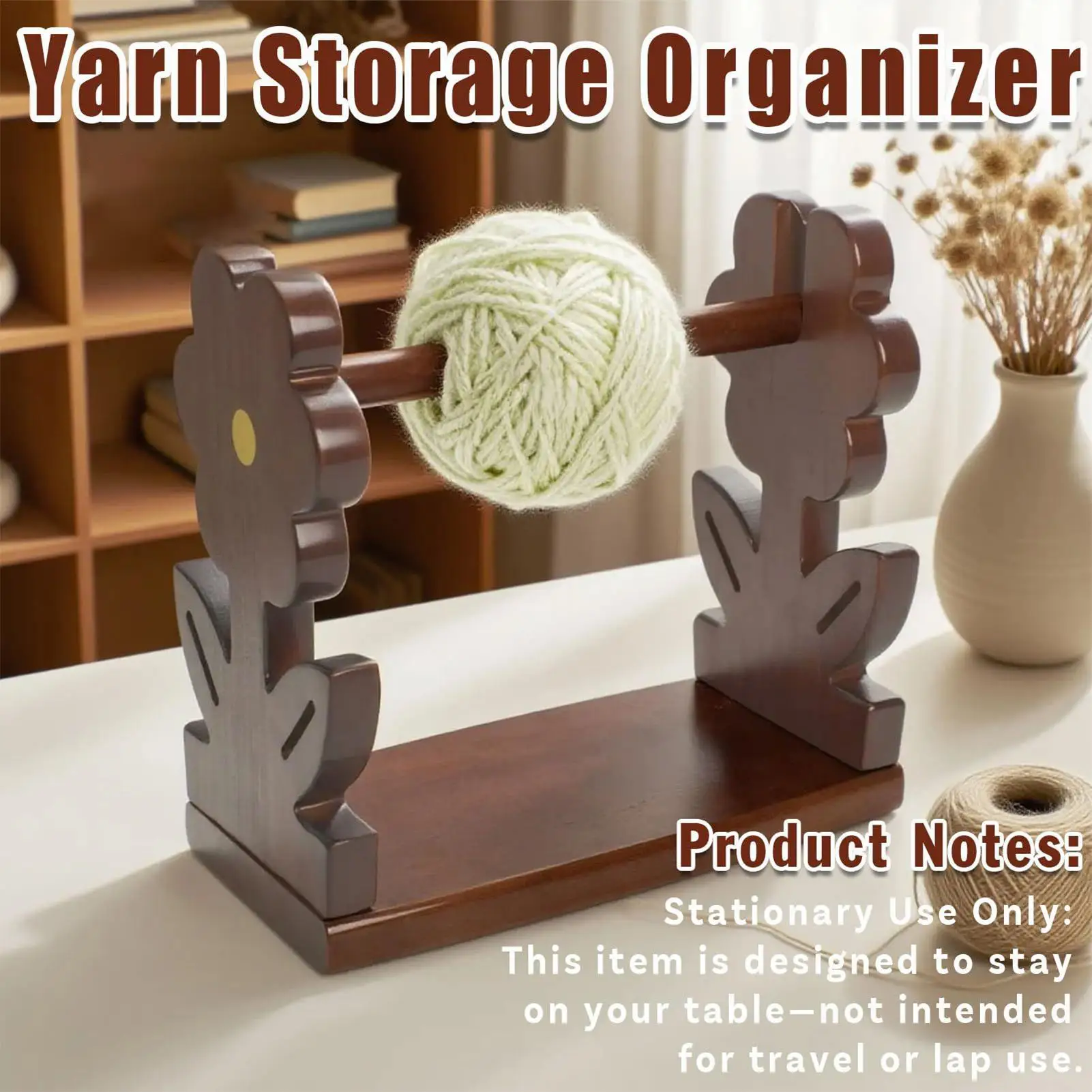 

Деревянная подставка-держатель для пряжи, диспенсер для вязания крючком, деревянная подставка-диспенсер для ниток, аксессуары для шитья и вязания