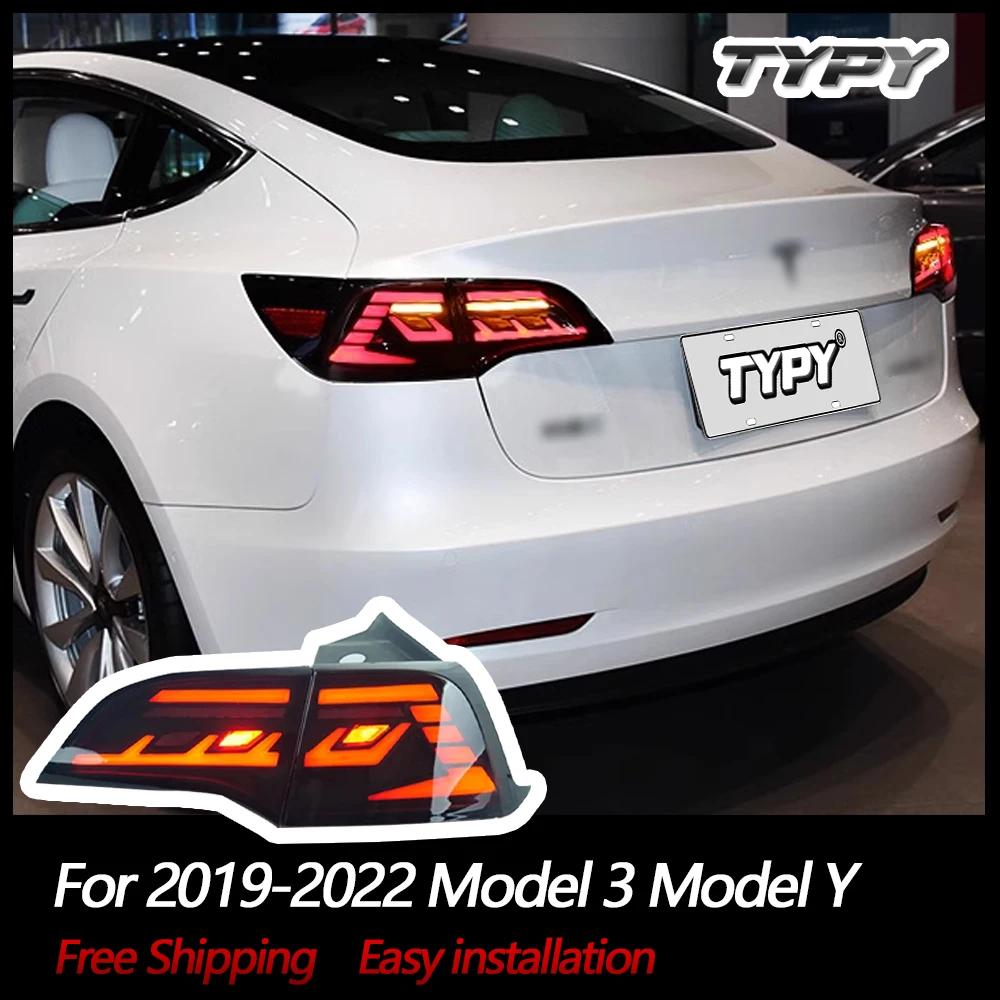 TYPY LED Taillight For Tesla Model 3 Model Y 2019-2022 Full  Set with DRL Sequential Turn Signal Taillights