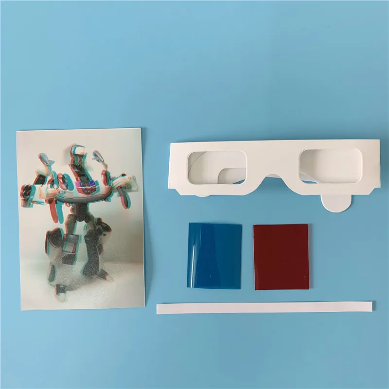 5PCS Creative DIY 3D Red And Blue Glasses,Science And Education Small Invention Experiment Homemade Card Paper Glasses Material