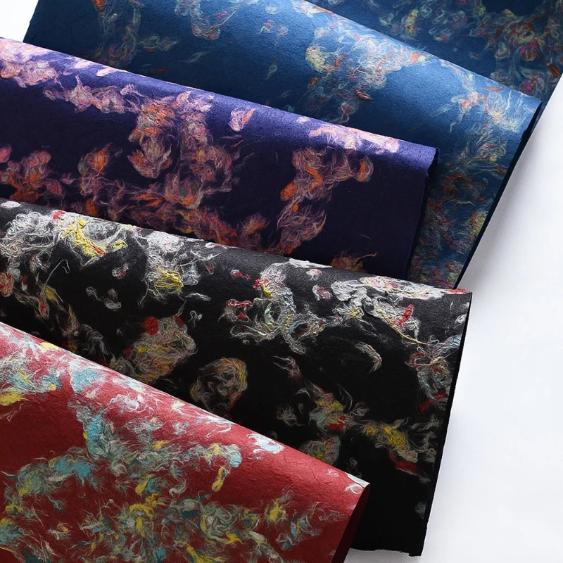 5 Pcs 45*50cm Handmade Packaging Paper Vintage Flower Bundles Cotton Fibers Thickened Wrapping Paper Floral Materials