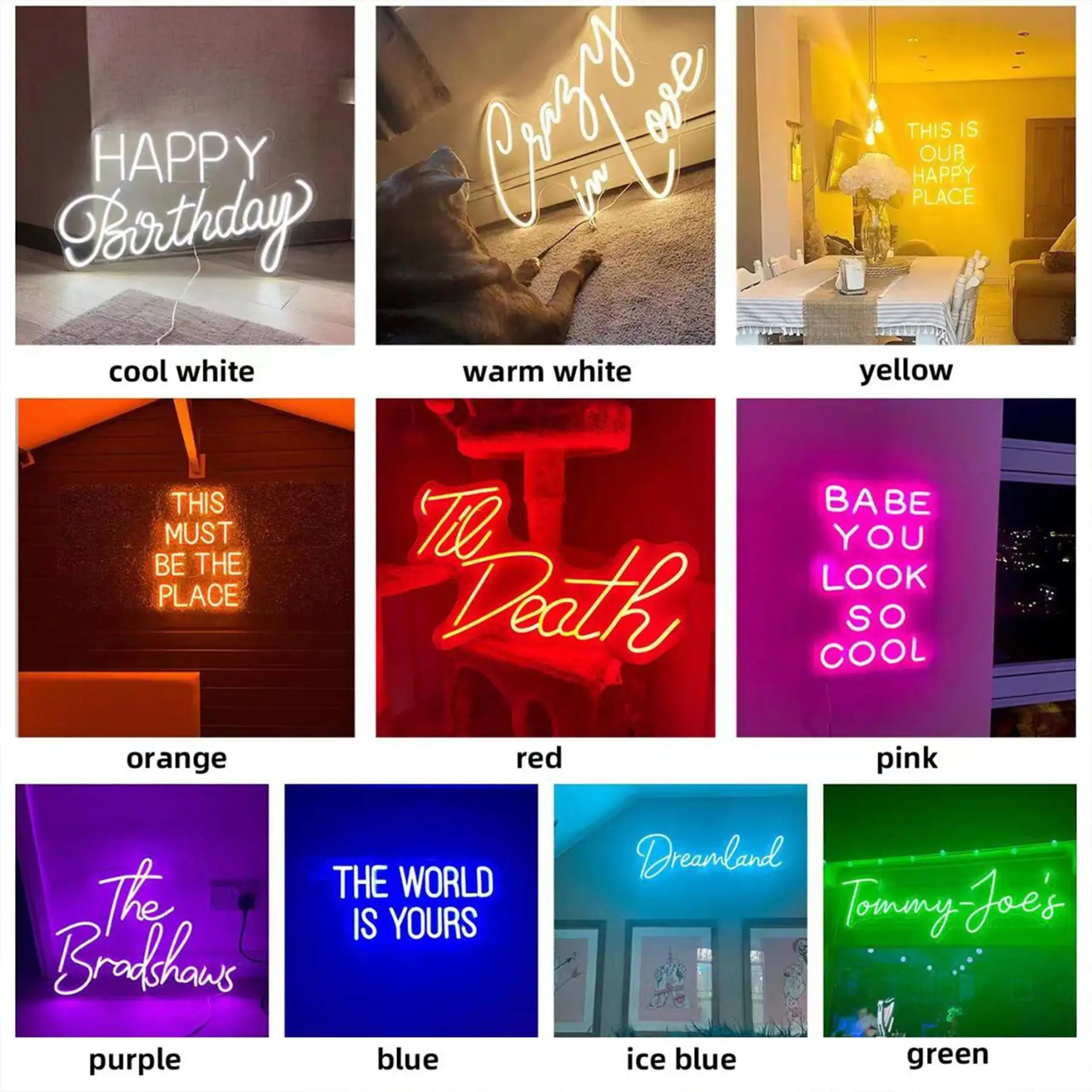 Imagem -06 - Decoração da Barra e Decoração da Loja Flex Led Lâmpada de Néon Quarto Sinal Ins Gife Festa Feliz para Sempre após x Sinal de Néon Personalizado