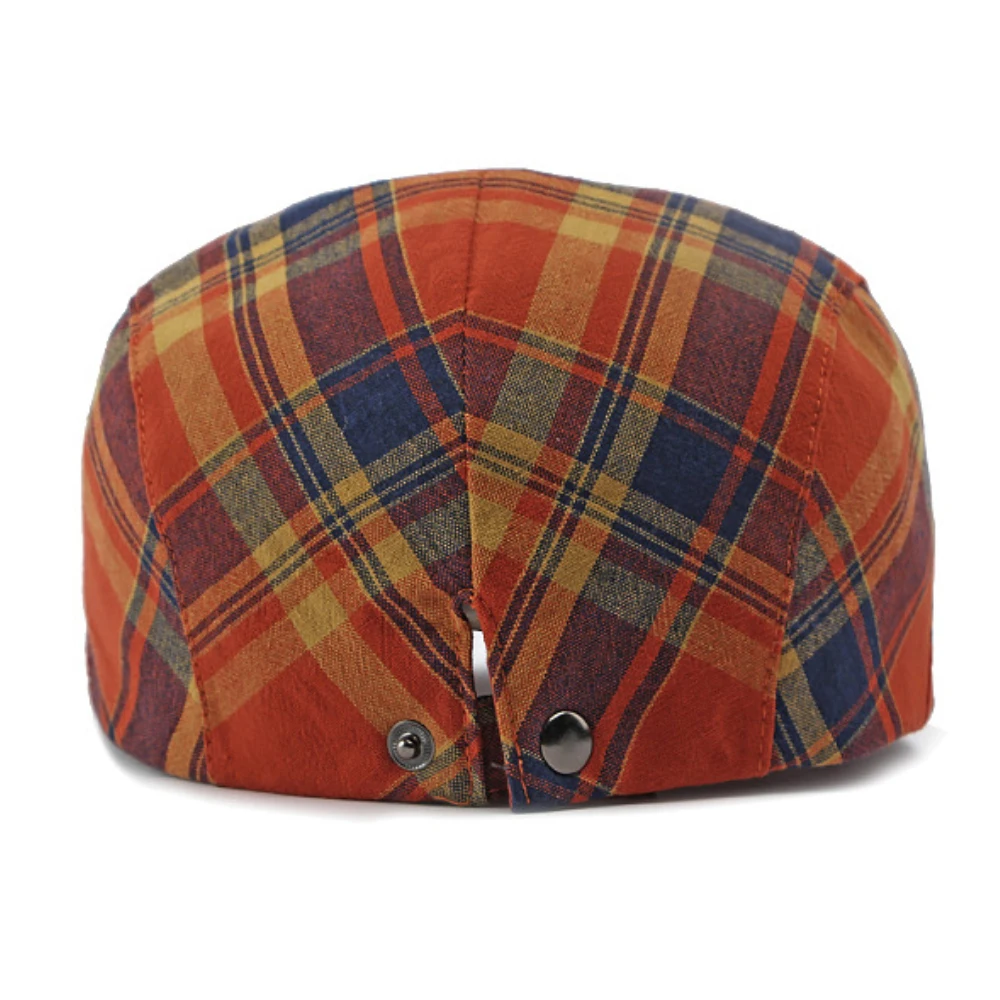 HT4345 Beret Cap Spring Summer Caps for Men Women Vintage Plaid Artist Painter Beret Hat Male Female Adjustable Flat Cap Berets