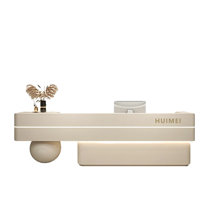 طاولة استقبال فاخرة وحديثة لصالونات التجميل وشعار طاولة الاستقبال ومصمم الشعار لعداد التجميل   متجر أثاث المكاتب