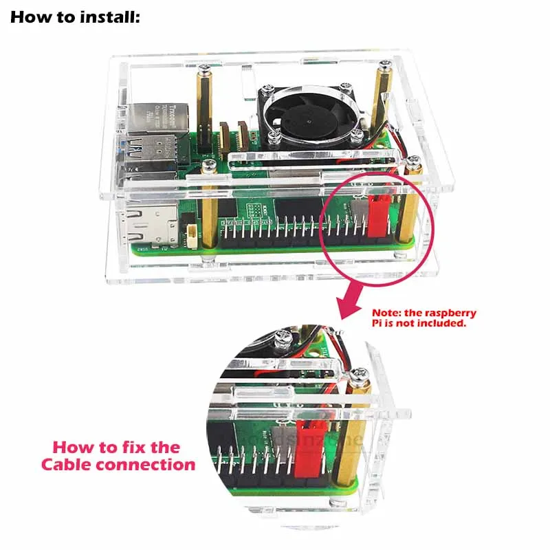 Nieuwste Raspberry Pi 5-behuizing met ventilatorset, Pi5 koelventilatorbehuizing Shell beschermende doos 2023 Nieuwste set voor Raspberry Pi 5