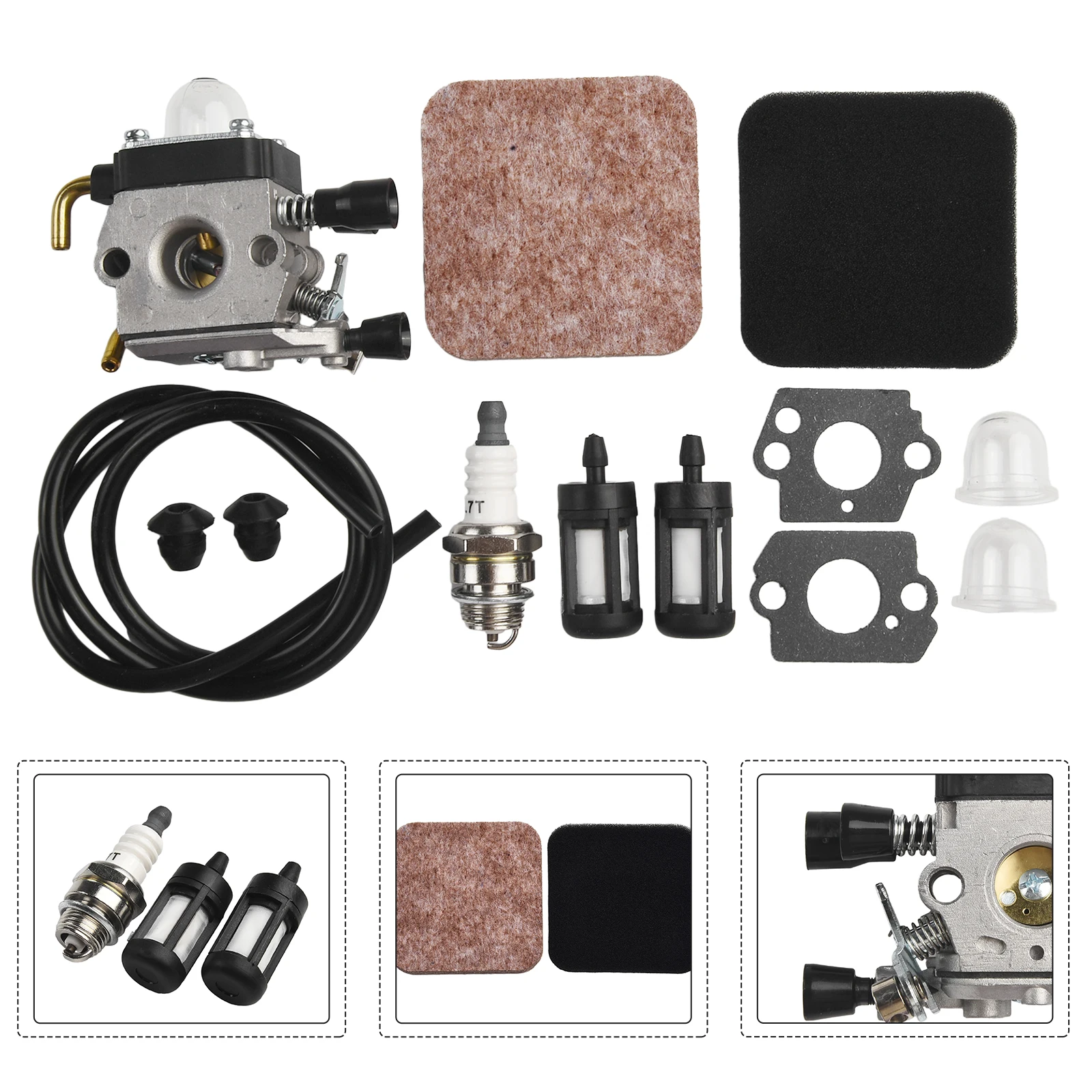 Carburetor for FS80R Compatible with FS85 FS85R FS72 FS74 FS75 FS76 Trimmers Includes Essential Maintenance Kit