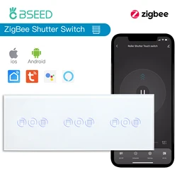 BSEED ZigBee Shutter Switches Intelligent Wall Touch Switch Smart Roller Switches Tuya Smart Life APP Google Alexa Voice Control