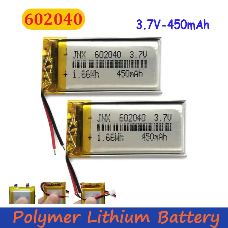 New 602040 3.7V 450mAh Polymer Lithium Battery for Electric Toothbrush Bluetooth Headset Speaker LED Light Beauty Instrument