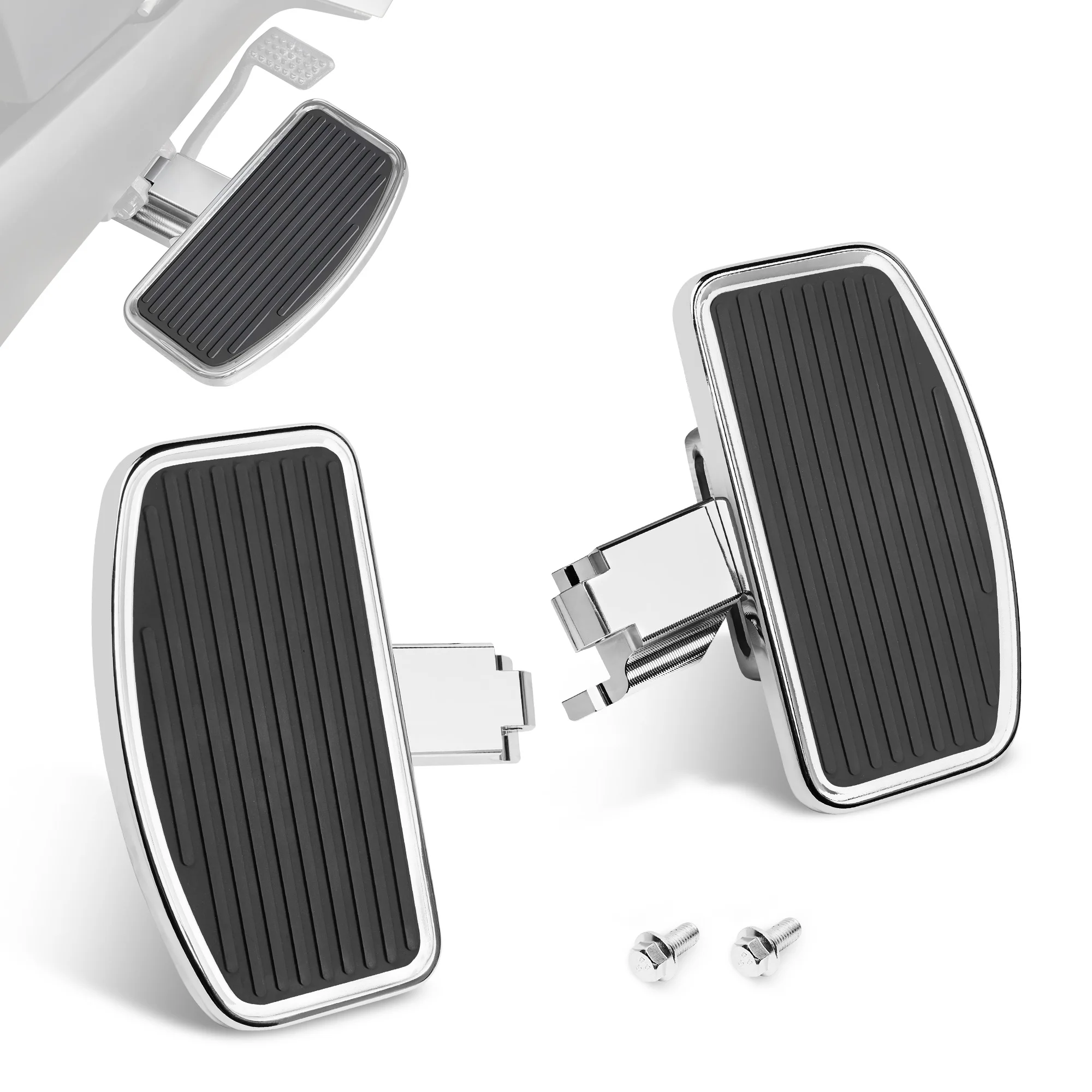 

Chrome Wide Aluminum Driver Floorboards Rider Foot Pegs for Can-Am Ryker 600 900 Rally Edition (2019-2025) Sport (2022-2025)