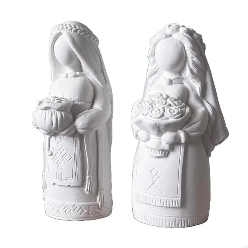 R66A Angel Vela moldes silicona moldes adornos moldes para hornear torta para hornear sosteniendo flor niña moldes