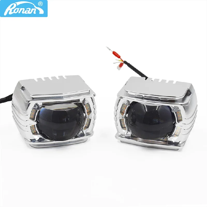 

Ronan 12V 34W LED High Beam Projector Lens Retrofit H1 H4 H7 9005 9006 Motorcycle Car Headlight White Yellow DRL Angel Eyes