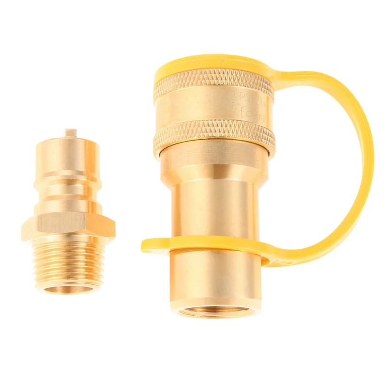 

ABT-2X 1/2 Inch Solid Brass Gas Propane Quick Connect Disconnect Fitting Connector Adapter