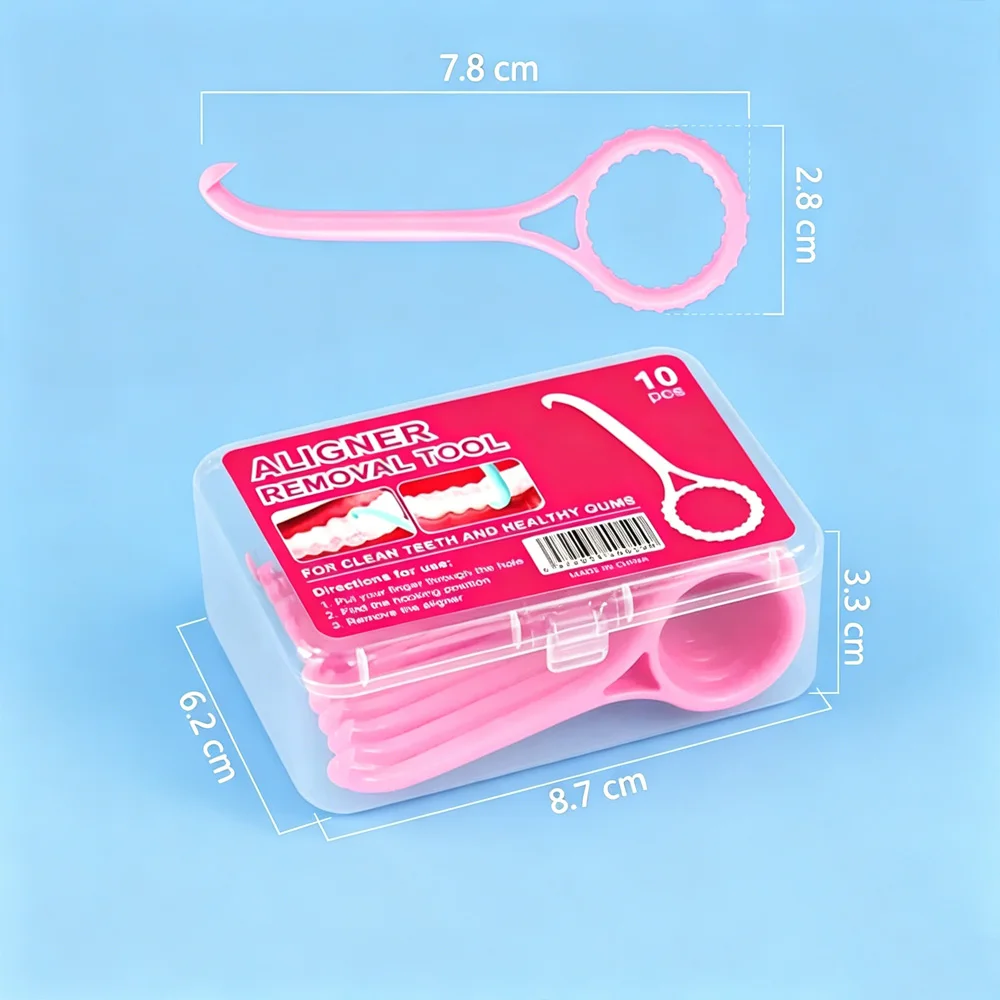 Orthodontic Removal Hook 10 Pieces, Compact Boxed Invisible Braces Retainer Take Off Tool