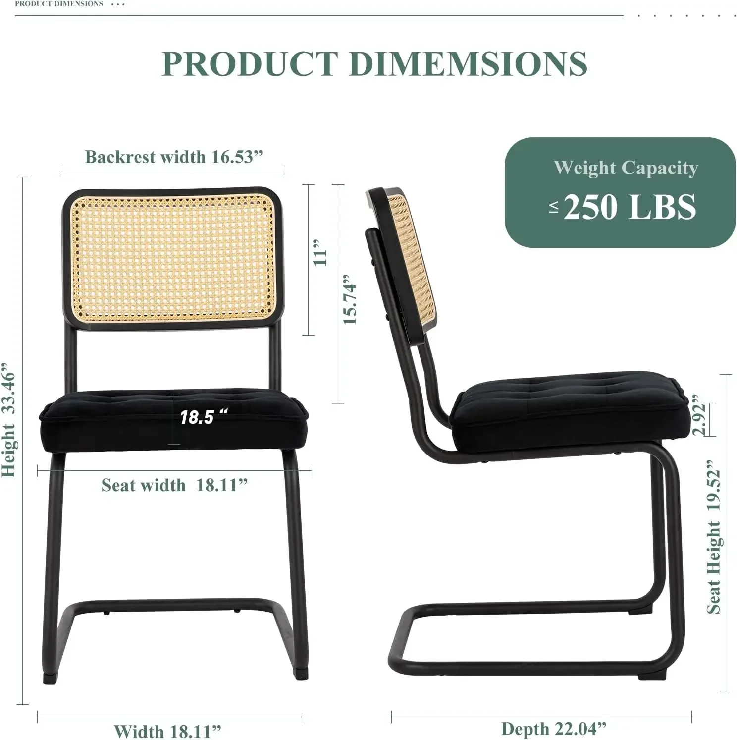 Juego de 4 sillas de comedor modernas de mediados de siglo, sillas auxiliares de cocina para comedor de ratán de terciopelo con asiento tapizado y metal cromado