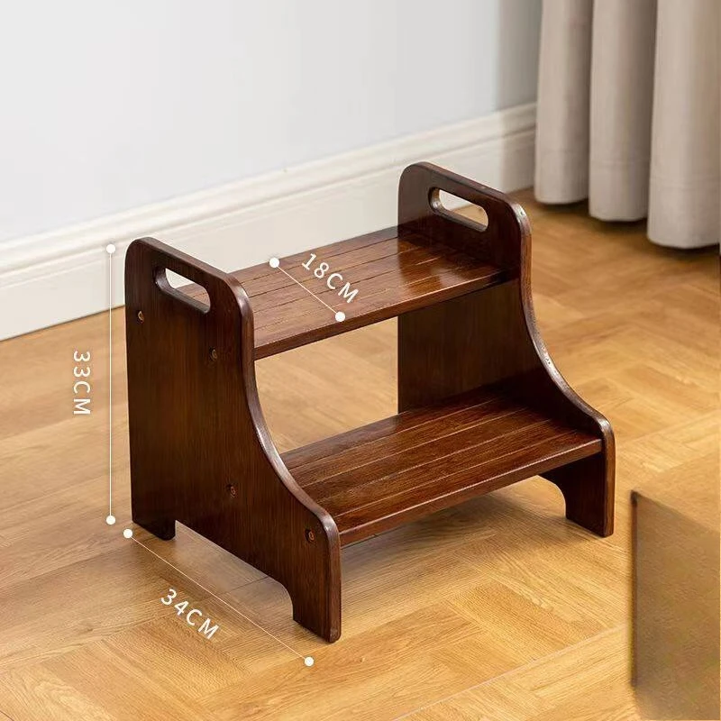 Solid Wood Step Stool Lightweight Step Ladder Kitchen Footrest Heightening Stool For Washing Face Climbing Sturdy Household Use