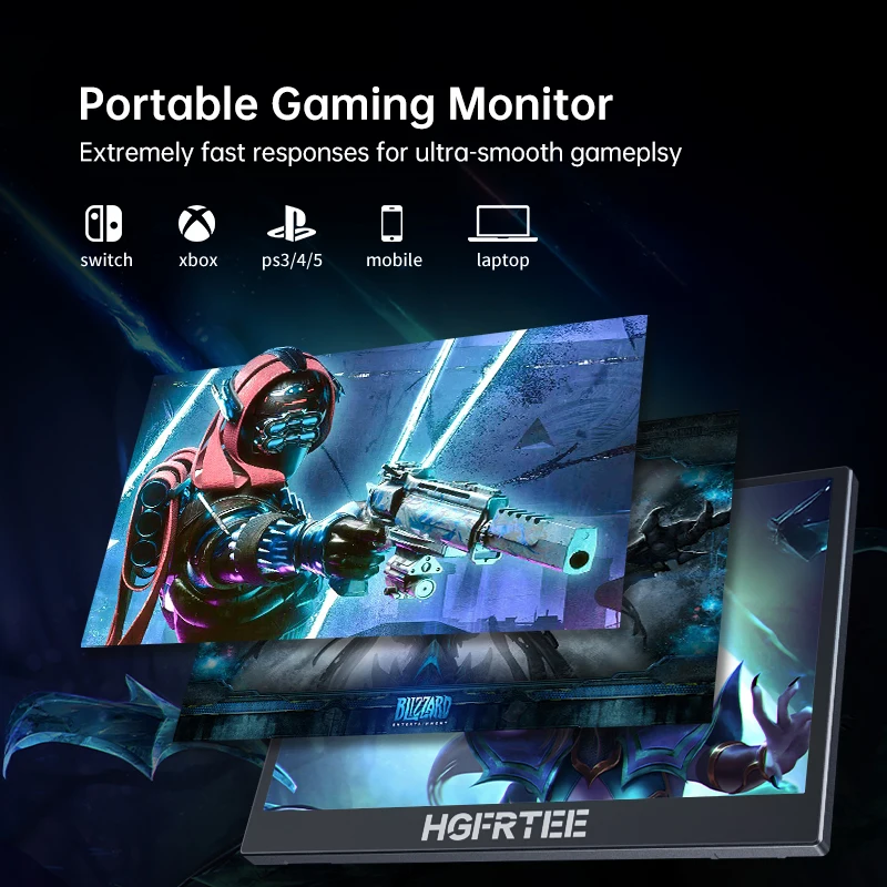 شاشة محمولة HGFRTEE مقاس 11.6 بوصة مع USB-C وتشغيل HDMI صغير لأجهزة الكمبيوتر والهاتف PS4 Xbox Switch #4