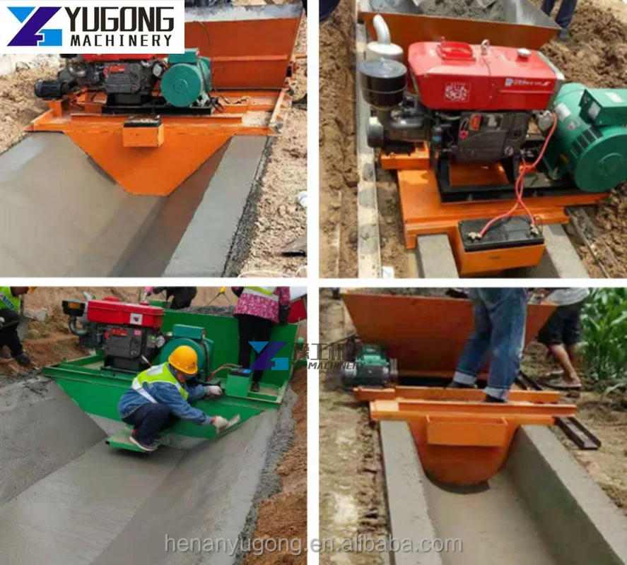 Agricultural Aqueducts Urban Drainage Channels Self Propelled Concrete Channel Lining Machine