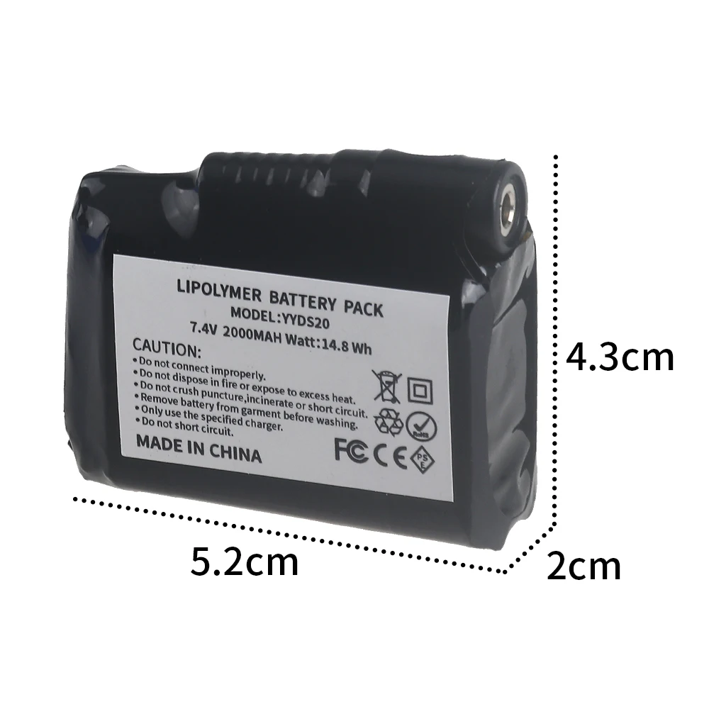 USB Charger, Winter Heated Gloves Li-Polymer Battery Pack 7.4V 2000mah For Heated Socks Heated Jackets Vest Motorcycle Gloves