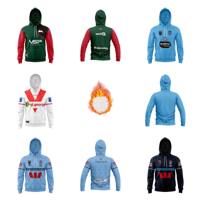 

2023 NSW BLUES STATE OF ORIGIN Jersey Rugby Hoodie St George Illawarra Dragons South Sydney Rabbitohs Sweatshirt