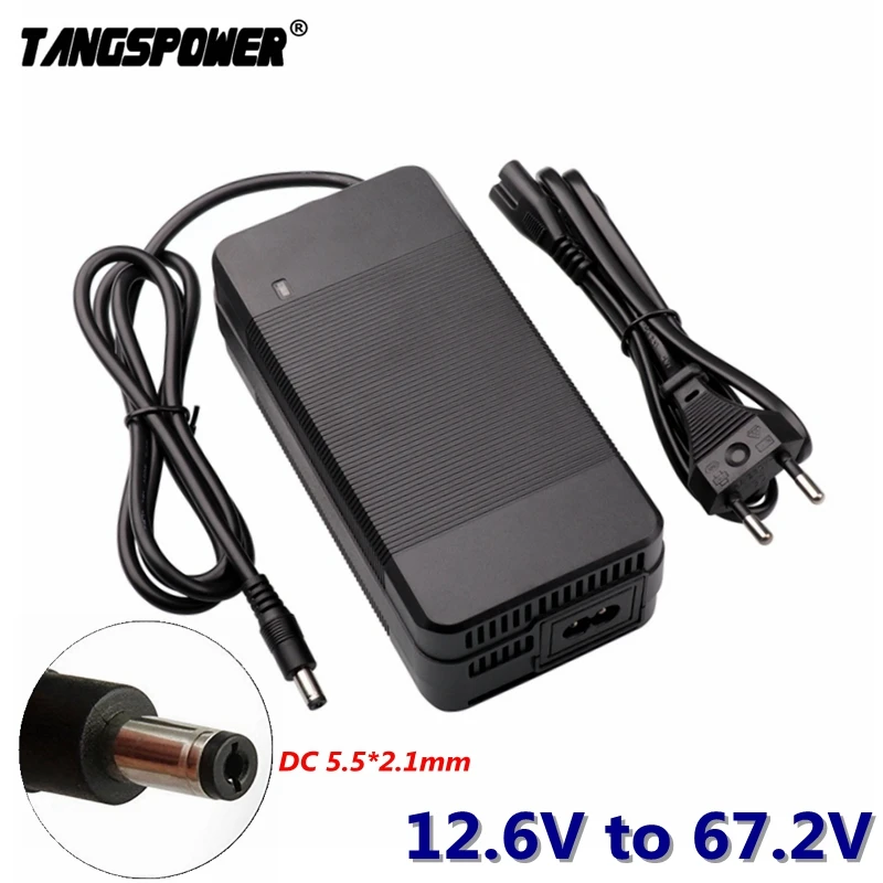 

12V 21V 36V 48V 52V 60V Lithium Battery Charger For 12.6V 16.8V 29.4V 42V 54.6V 58.8V 67.2V Li-ion Battery Charger DC Connector