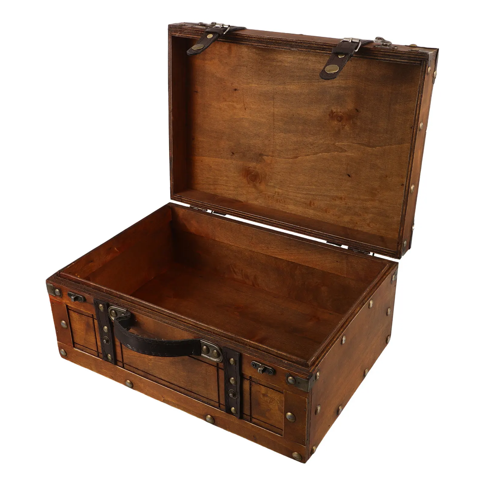Box Wood Storage Display Wooden Case Halloween Christmas New Year Vintage Small Decorative Suitcase Chest Photo Prop Trunk Latch