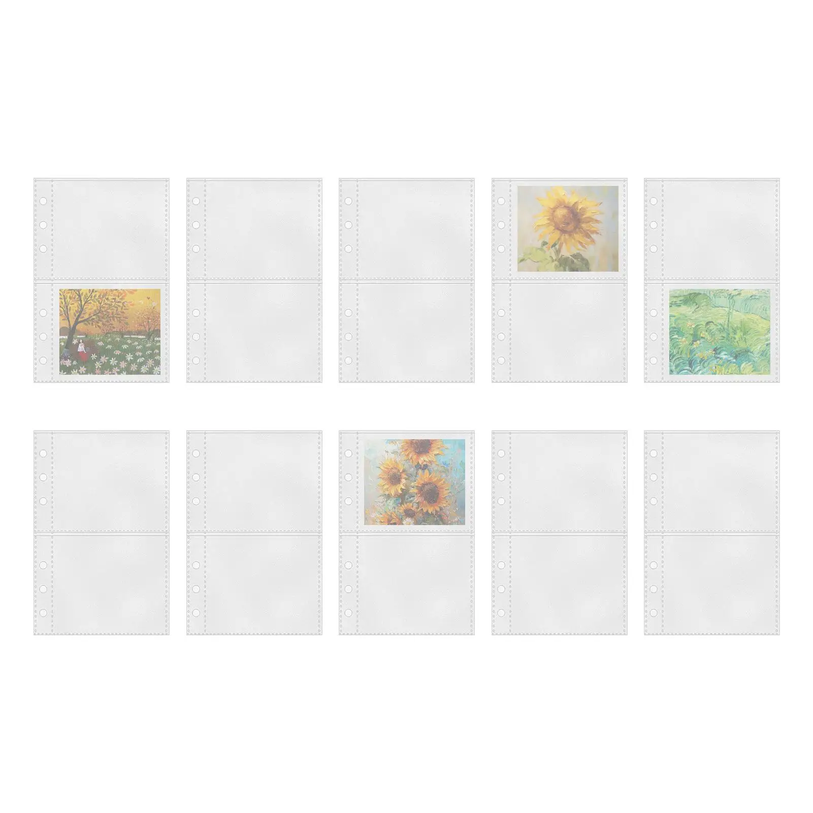 A6 binder replacement card page 10 Pieces Sticker Organizer Pages Binder Inserts Top Loading Protectors for 6-ring A6 binder