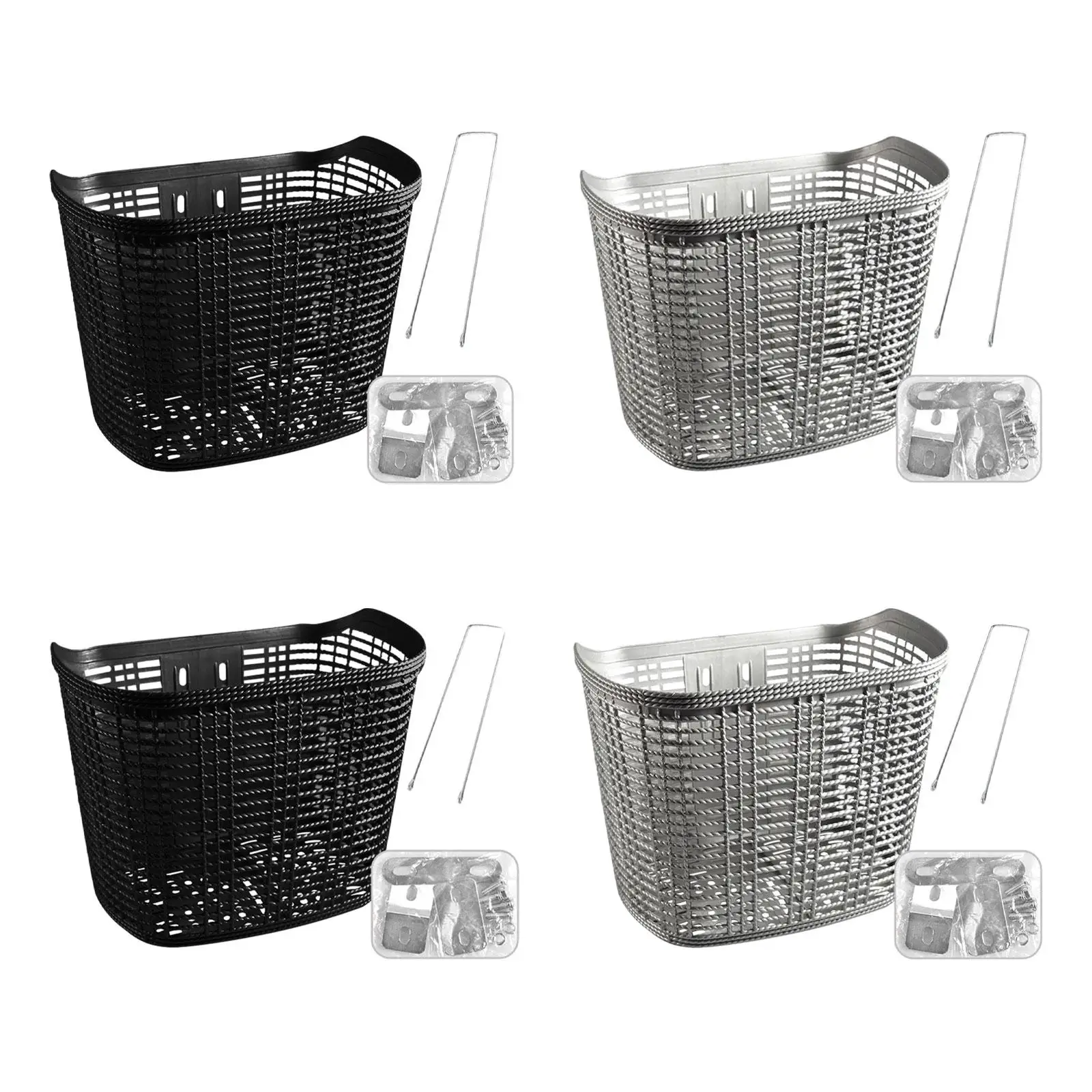 Detachable Large Bicycle Front Basket for Shopping with Reinforced Strut Fits Scooters and Electric Bikes
