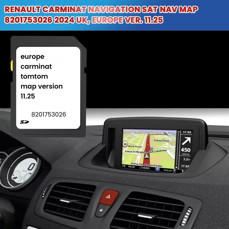 Renault CARMINAT Navigation Sat Nav Map 8201753026 2024 UK, EUROPE ver. 11.25