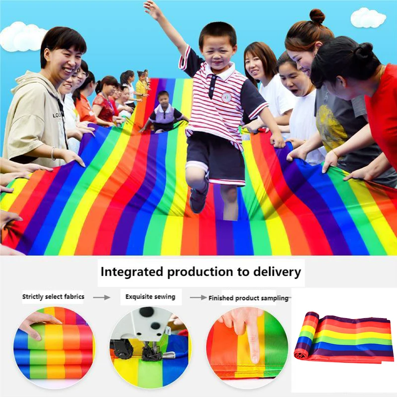 Gioco per genitori e figli Panno scivoloso arcobaleno Sport all'aria aperta Attrezzatura per la costruzione di squadre Giocattoli per attività di competizione sportiva per l'asilo