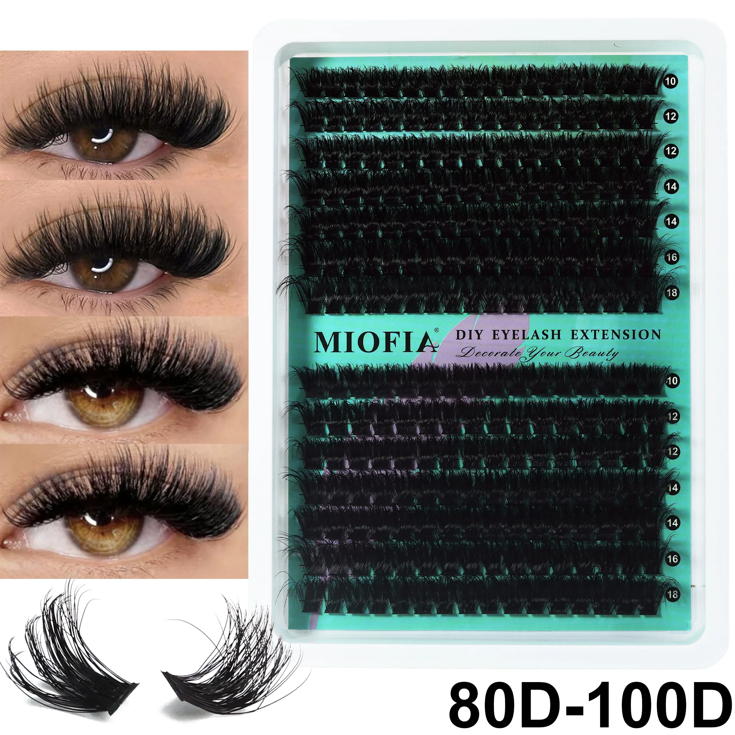 14 Reihen 5D Voluminöse Nerzwimpern-Büschel 50D-150D Dicke Flauschige Wimpernbüschel Katzenaugen-Wimpern 10-18mm Gemischte DIY Wimpernverlängerung – Detail 21